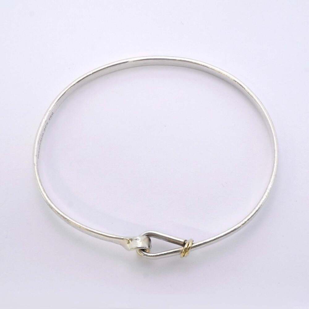 Tiffany & Co. Hook Eye Bangle, 18K Yellow Gold (KYG), Sterling Silver 925, Wo... - Picture 3 of 10